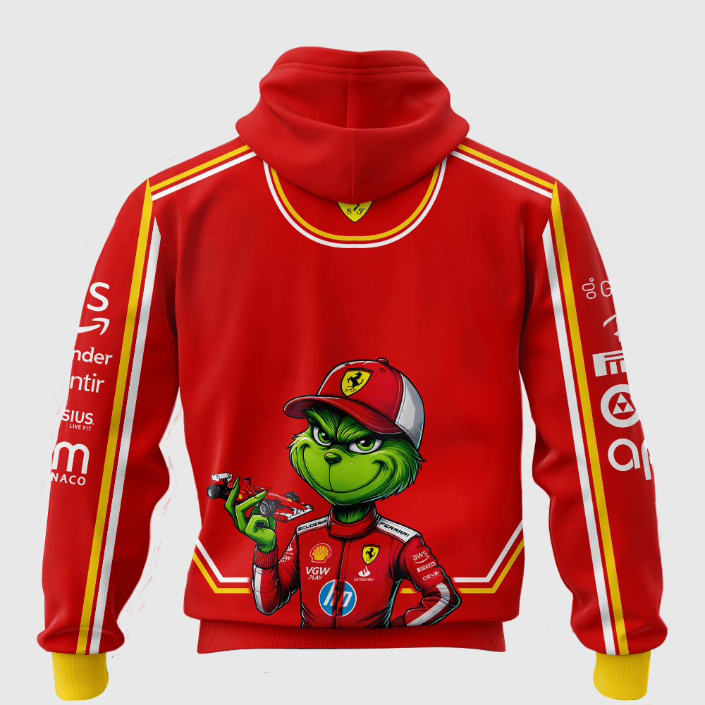 Scuderia Ferrari x Grinch Hoodie, T Shirt, Zip Hoodie, Sweatshirt
