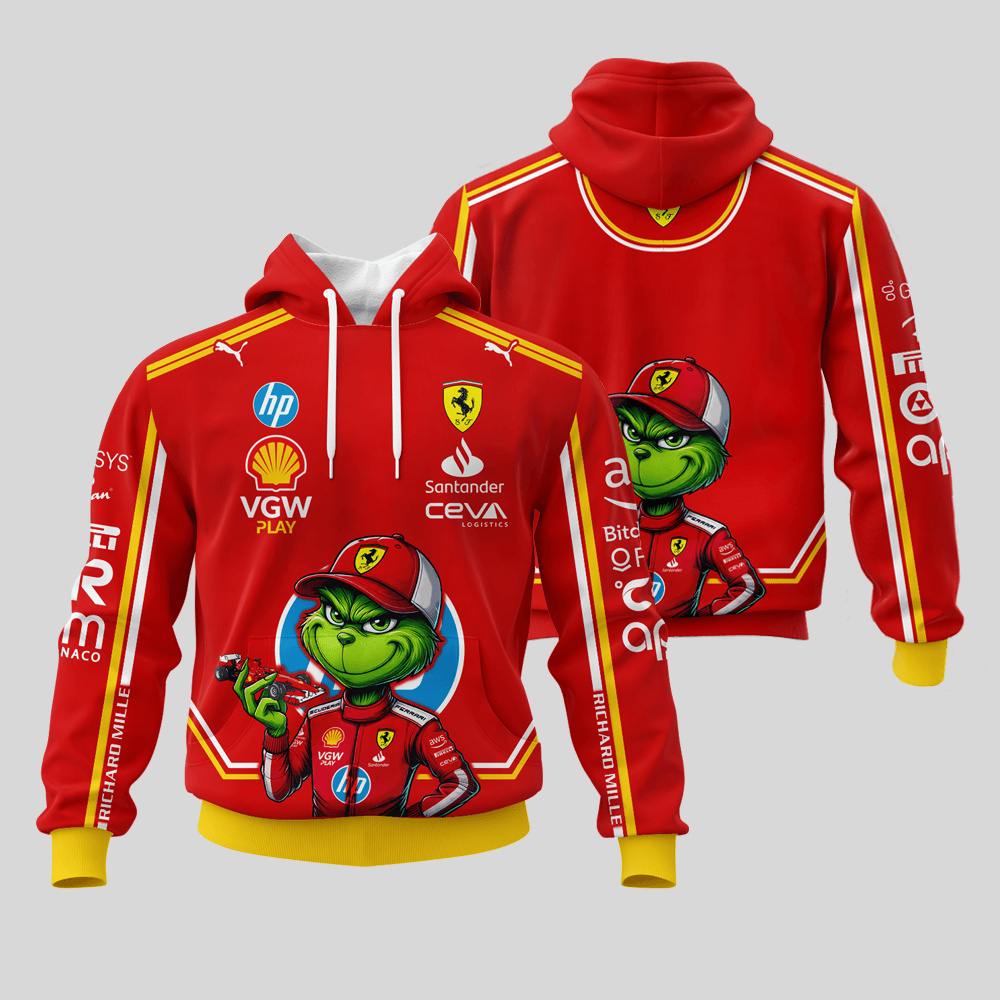 Scuderia Ferrari x Grinch Hoodie, T Shirt, Zip Hoodie, Sweatshirt