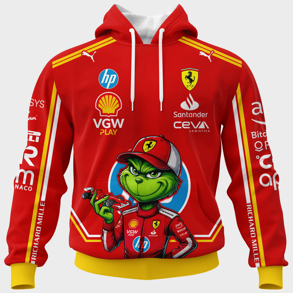 Scuderia Ferrari x Grinch Hoodie, T Shirt, Zip Hoodie, Sweatshirt