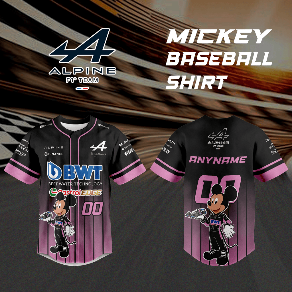 Personalized Alpine F1 Team x Mickey baseball jersey
