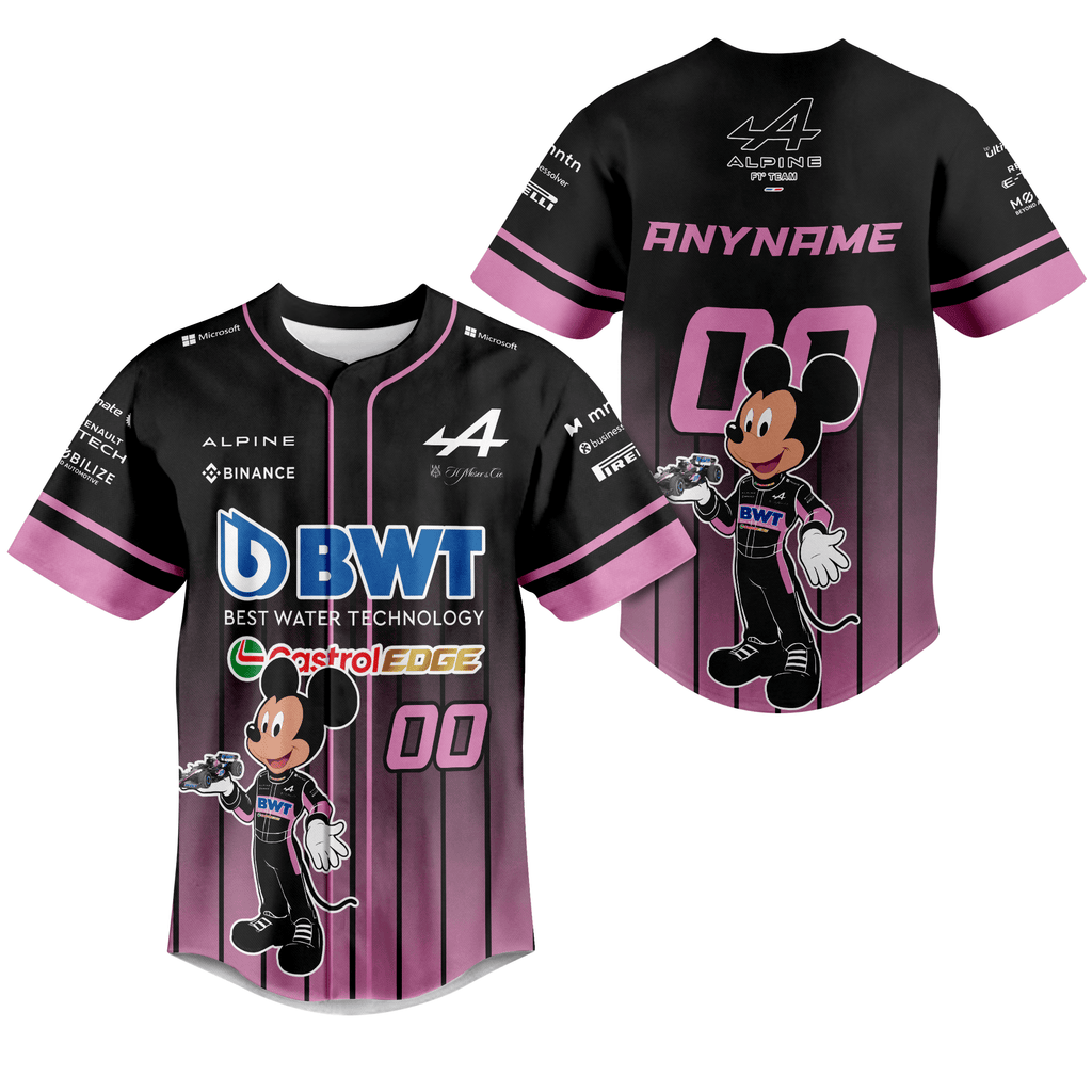Personalized Alpine F1 Team x Mickey baseball jersey
