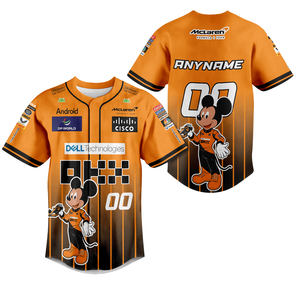 Personalized McLaren F1 Team x Mickey baseball jersey