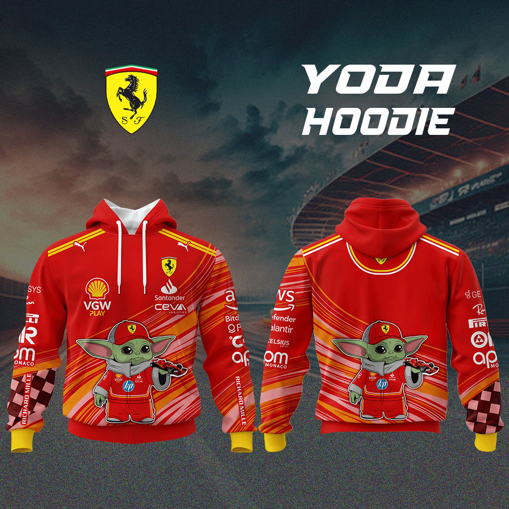 Scuderia Ferrari x BBYoda Hoodie, T Shirt, Zip Hoodie, Sweatshirt