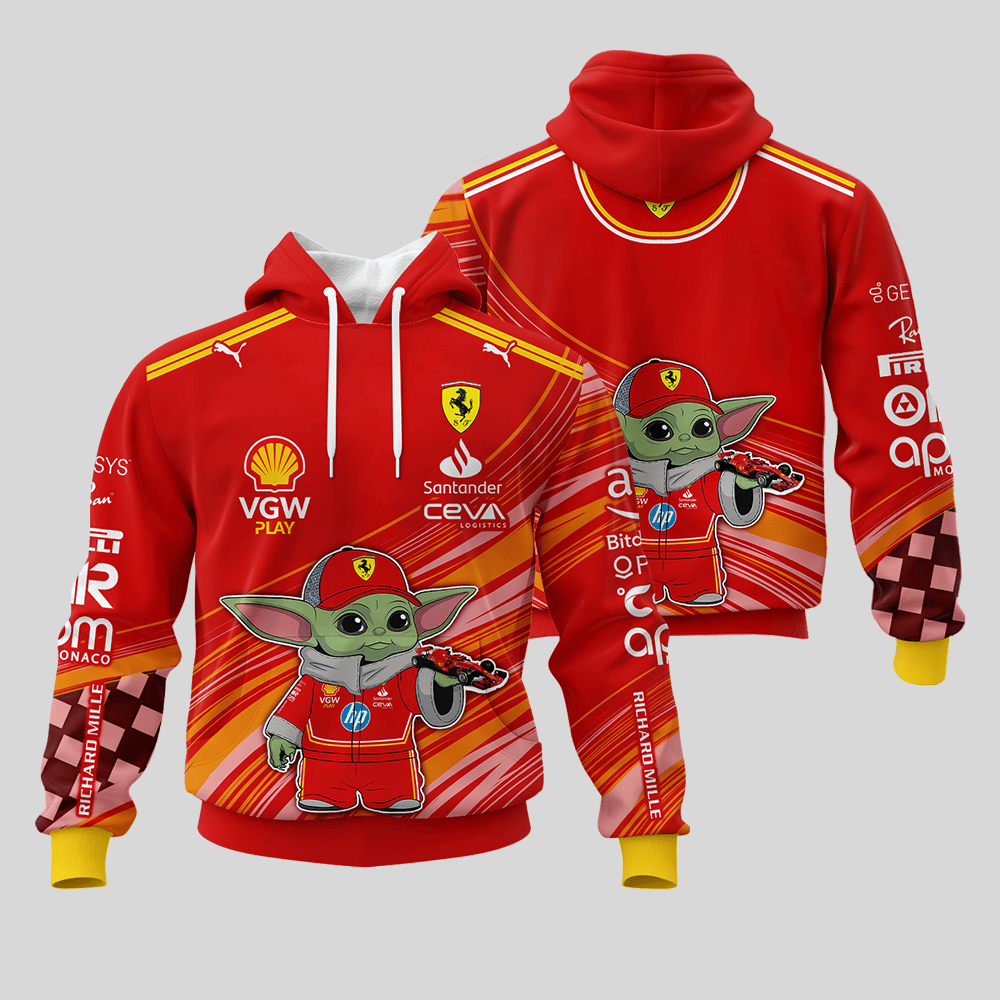 Scuderia Ferrari x BBYoda Hoodie, T Shirt, Zip Hoodie, Sweatshirt