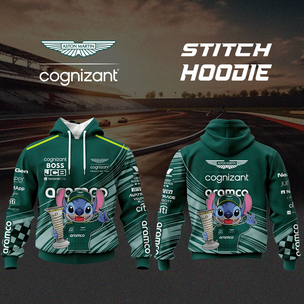 Aston Martin F1 x Stitch Style Hoodie, Kid Hoodie, T Shirt, Zip Hoodie, Sweatshirt