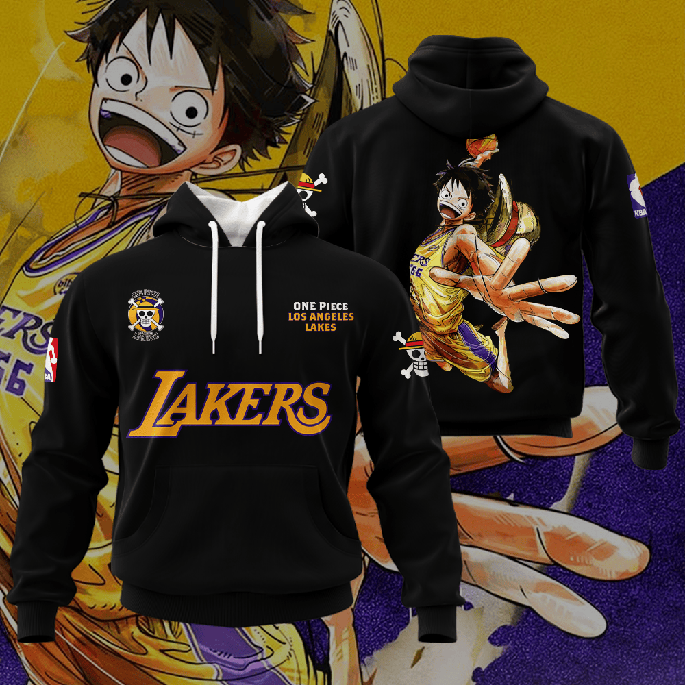 Luffy x LA Lakers 3D Apparel