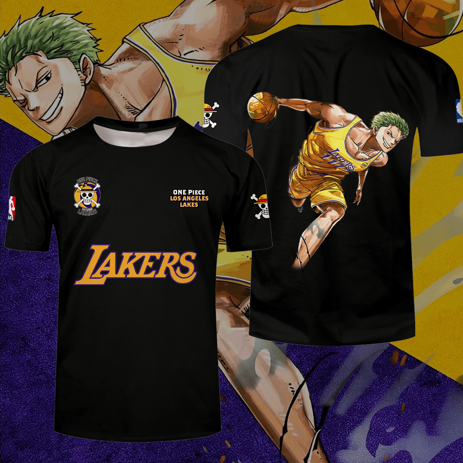 Roronoa Zoro x LA Lakers 3D Apparel
