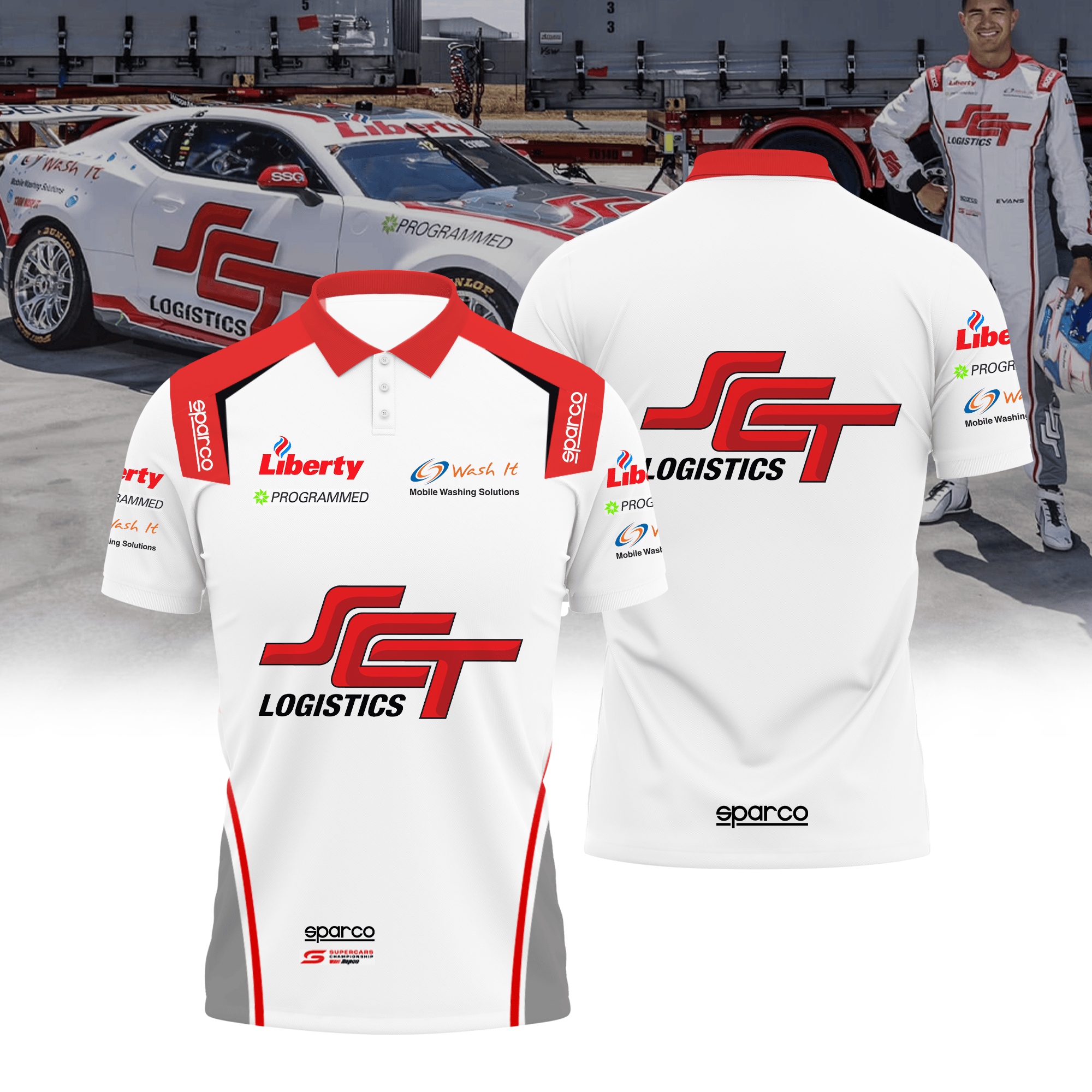 SCT Motorsport & Pizza Hut Racing | Jaxon Evans Premium Polo Shirt