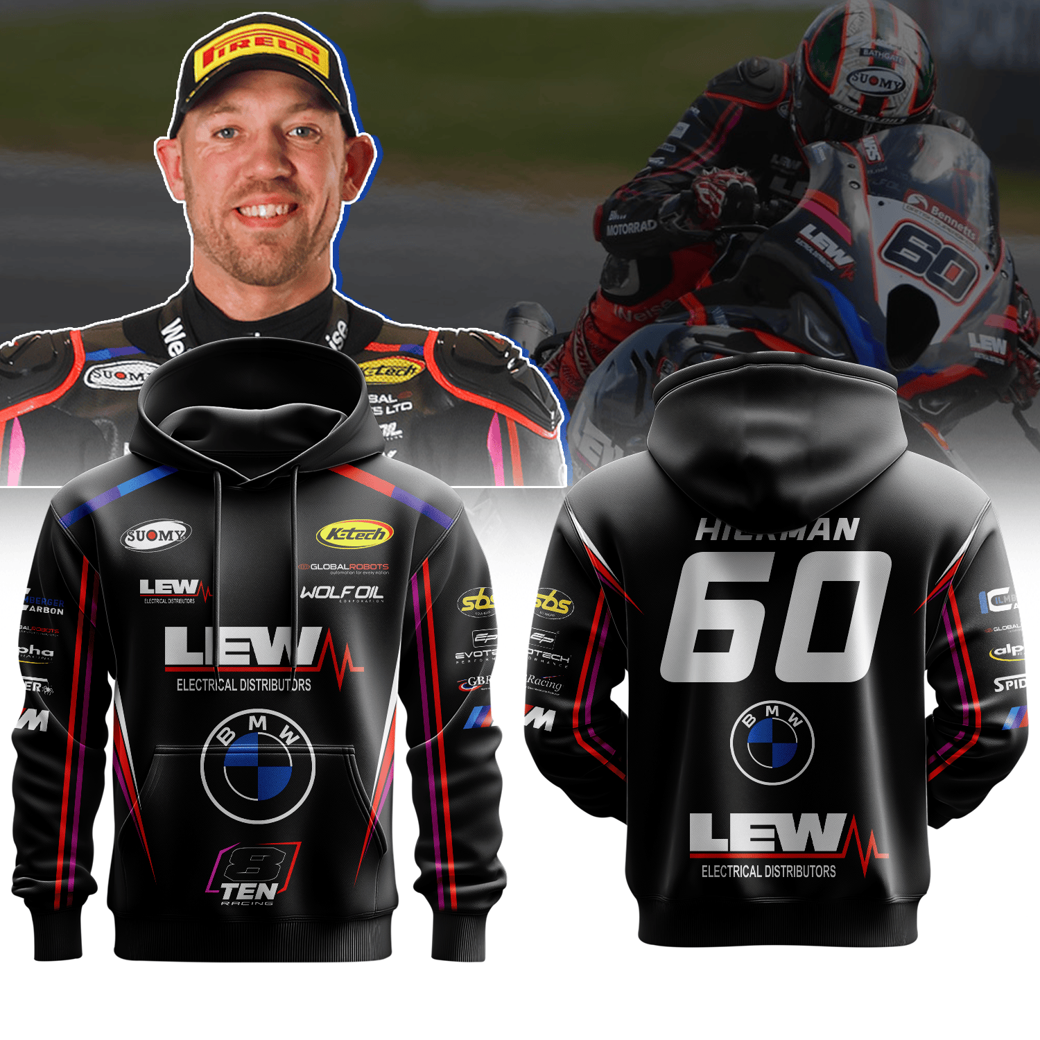 LEW 8TEN Racing BMW Motorrad Premium Hoodie
