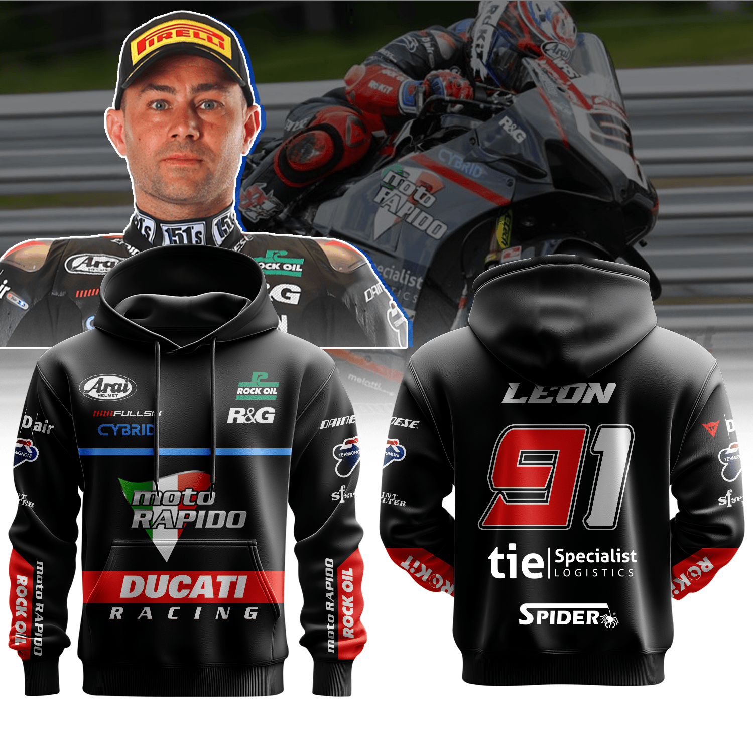 Moto Rapido Ducati Racing Premium Hoodie