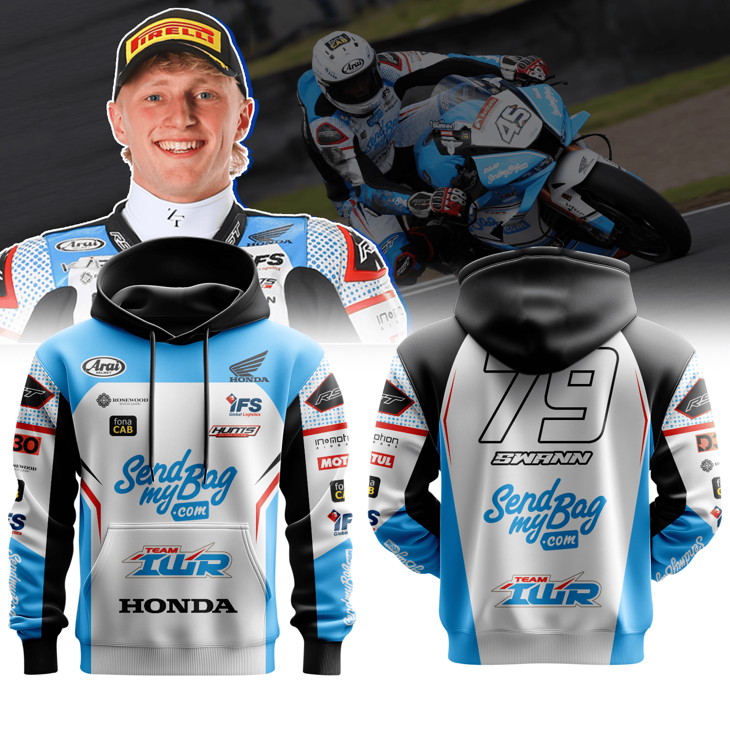 SendMyBag Racing by IWR Honda Premium Hoodie