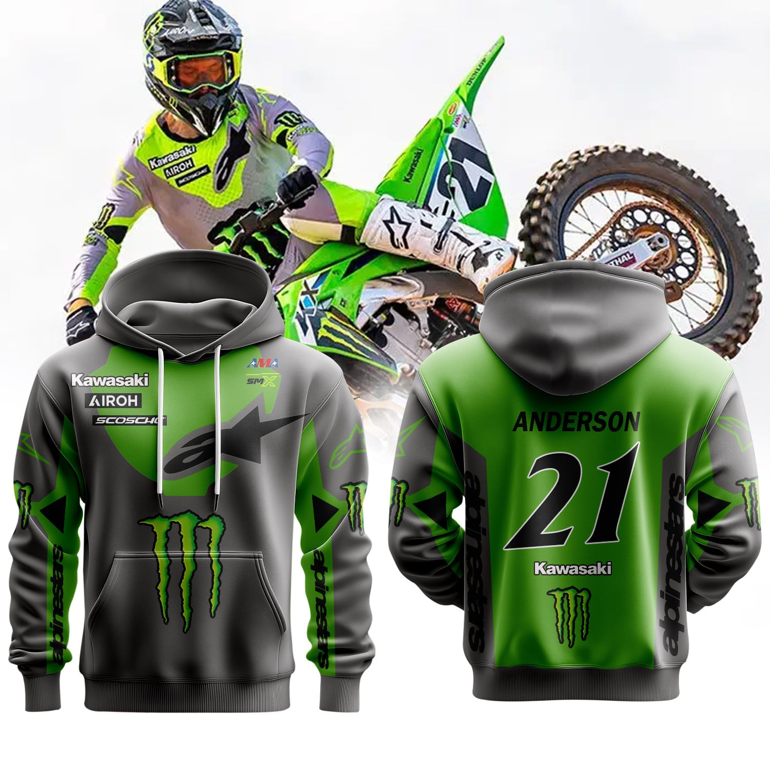Monster Energy Kawasaki | Jason Anderson Premium Hoodie