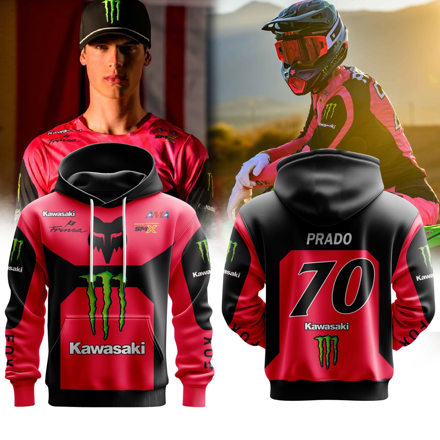 Monster Energy Kawasaki | Jorge Prado Premium Hoodie