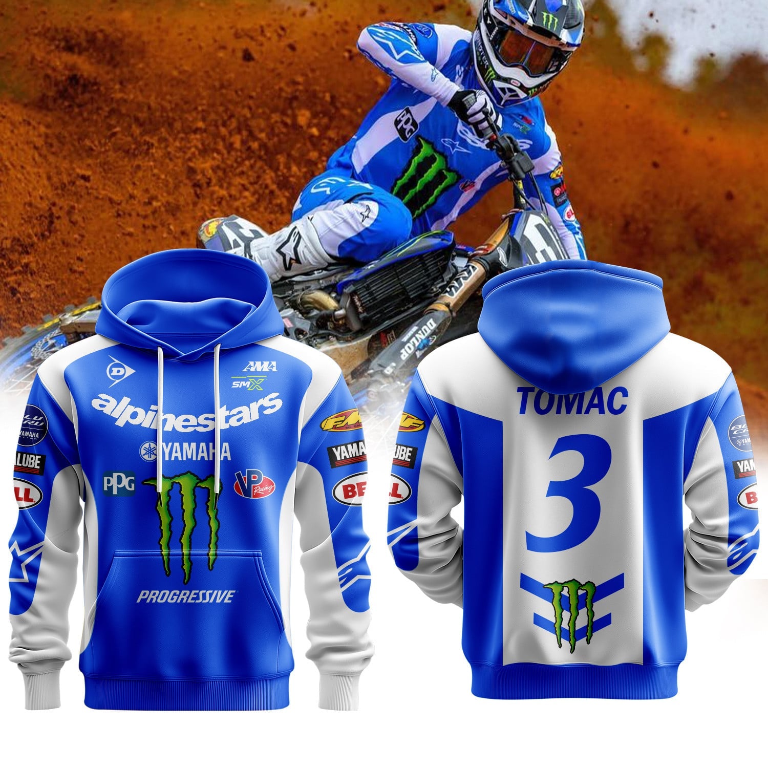 Monster Energy Yamaha Star Racing | Eli Tomac Premium Hoodie