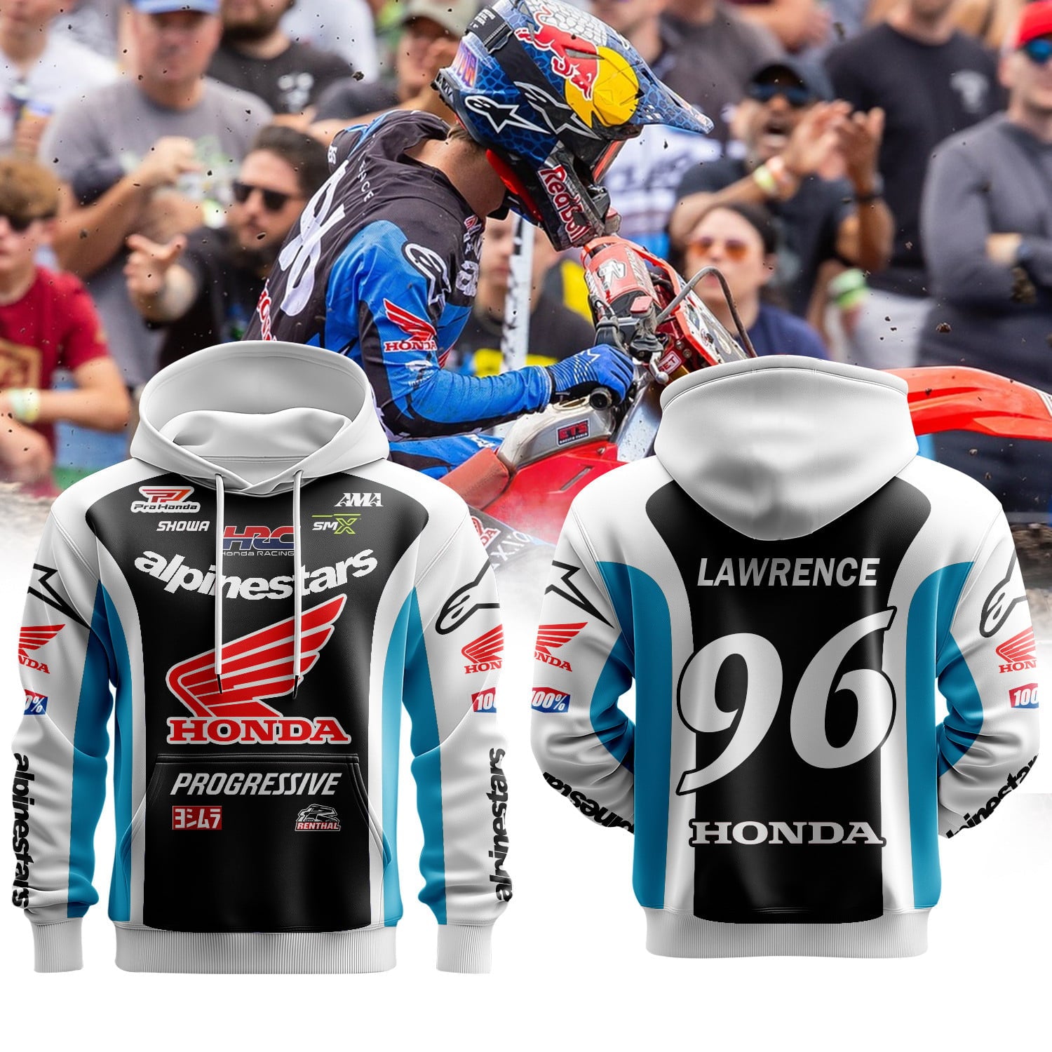 Honda HRC Progressive|Hunter Lawrence Premium Hoodie