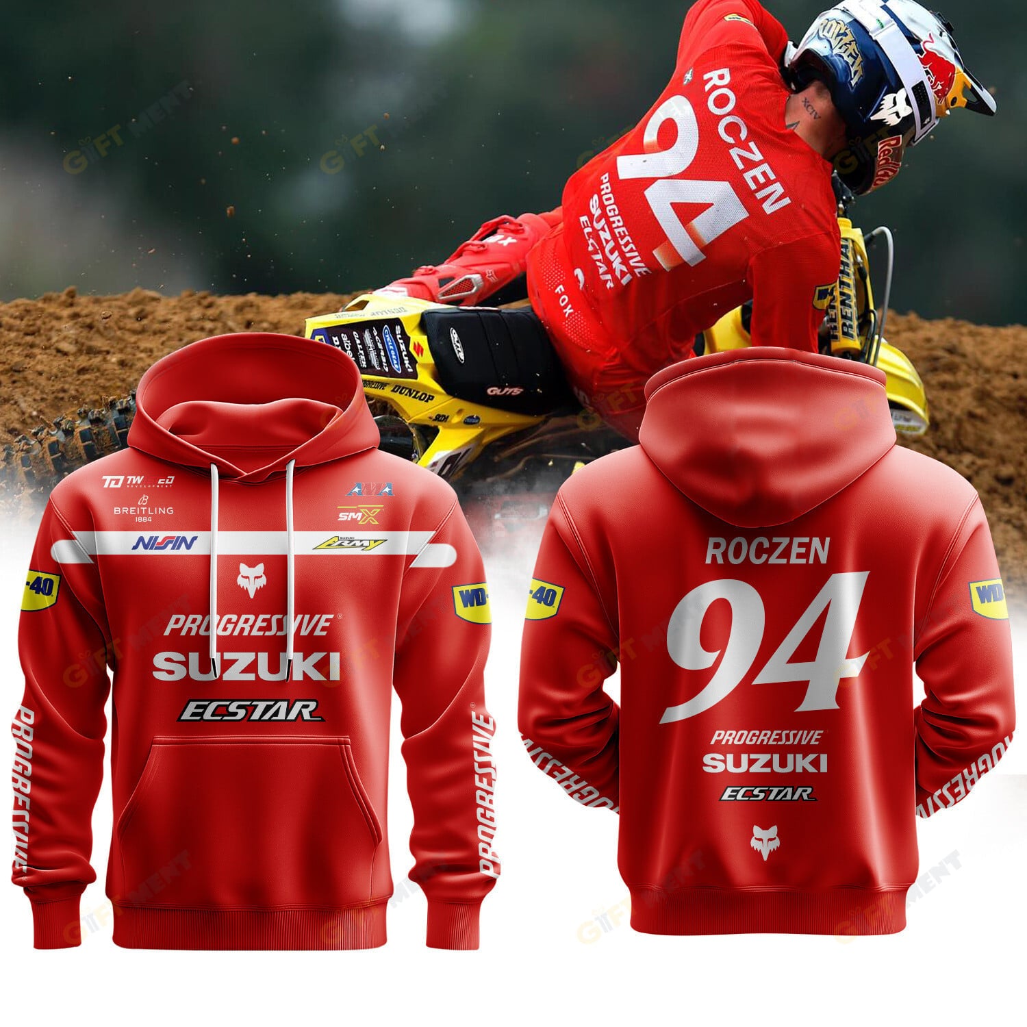 Progressive Insurance ECSTAR Suzuki|Ken Roczen Premium Hoodie