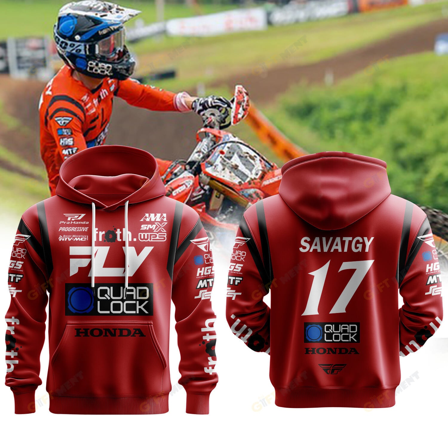 Quad Lock Honda Racing|Joey Savatgy Premium Hoodie