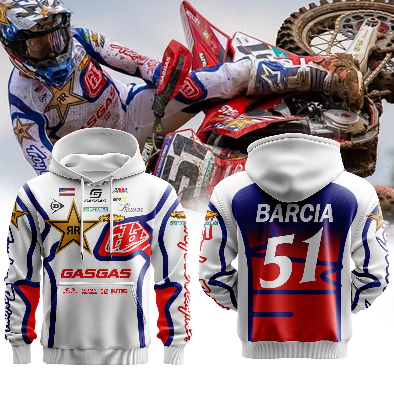 Rockstar Energy GASGAS Factory Racing|Justin Barcia Premium Hoodie