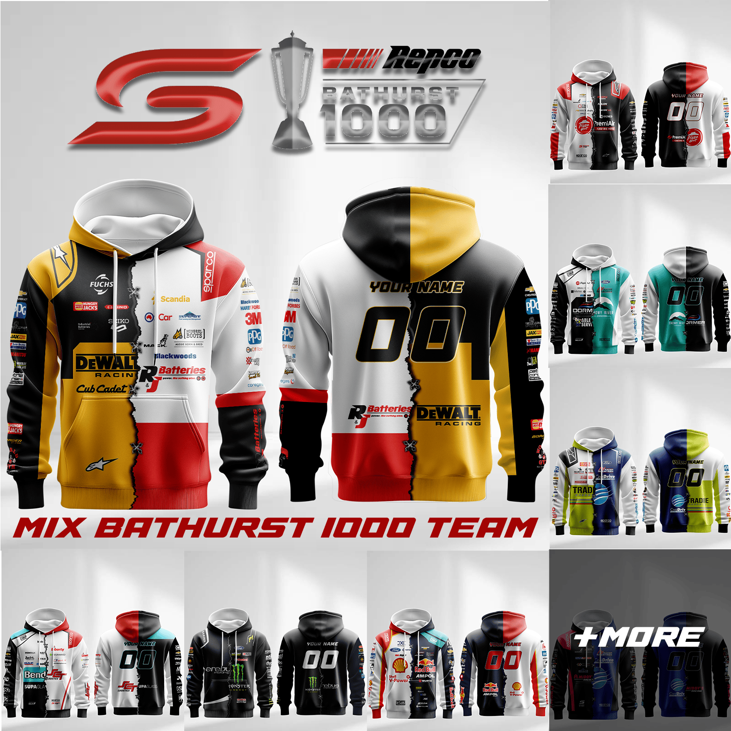Supercars Bathurst 1000 3D Custom Apparel | Mix & Match Any 2 Teams!