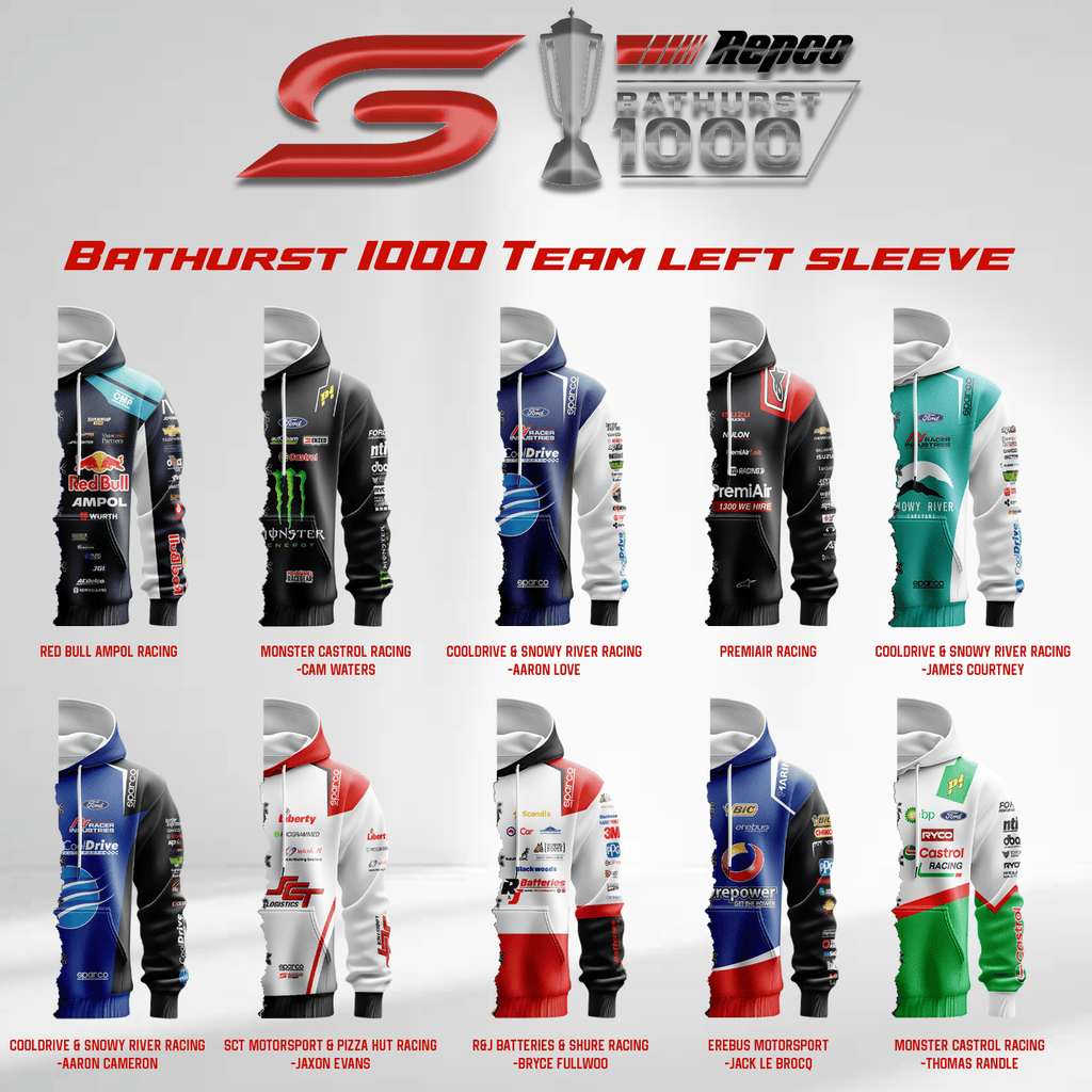 Supercars Bathurst 1000 3D Custom Apparel | Mix & Match Any 2 Teams!