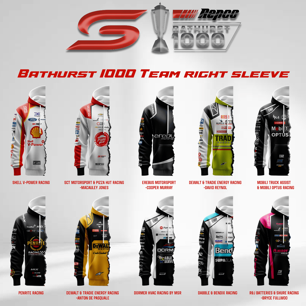 Supercars Bathurst 1000 3D Custom Apparel | Mix & Match Any 2 Teams!