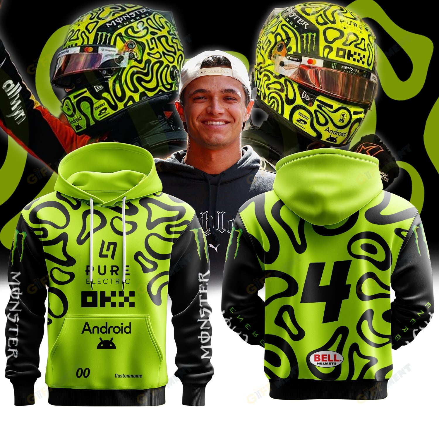 McLaren Lando Norris Premium Helmet Hoodie 2025