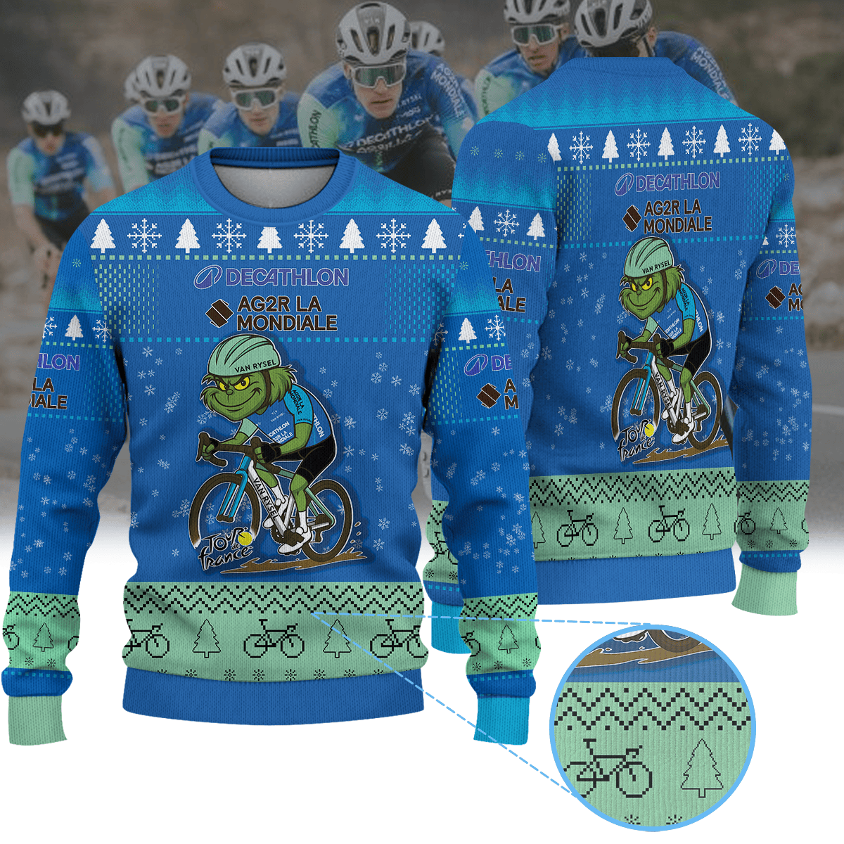 DECATHLON AG2R LA MONDIALE TEAM× Grinch Christmas Ugly Sweater
