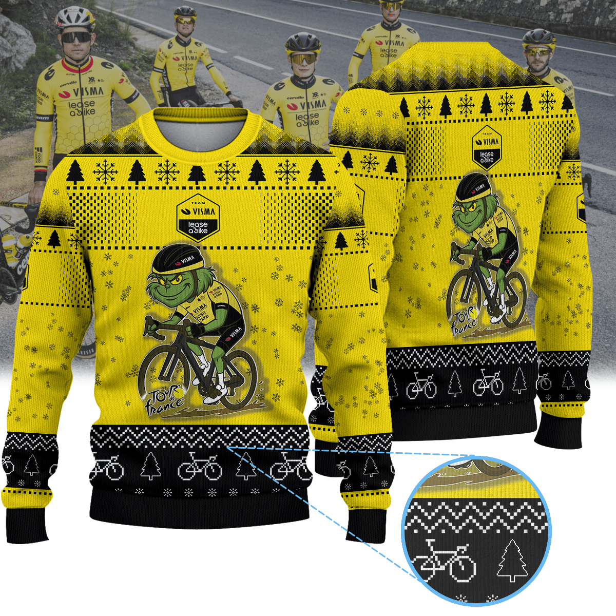 TEAM VISMA LEASE A BIKE × Grinch Christmas Ugly Sweater