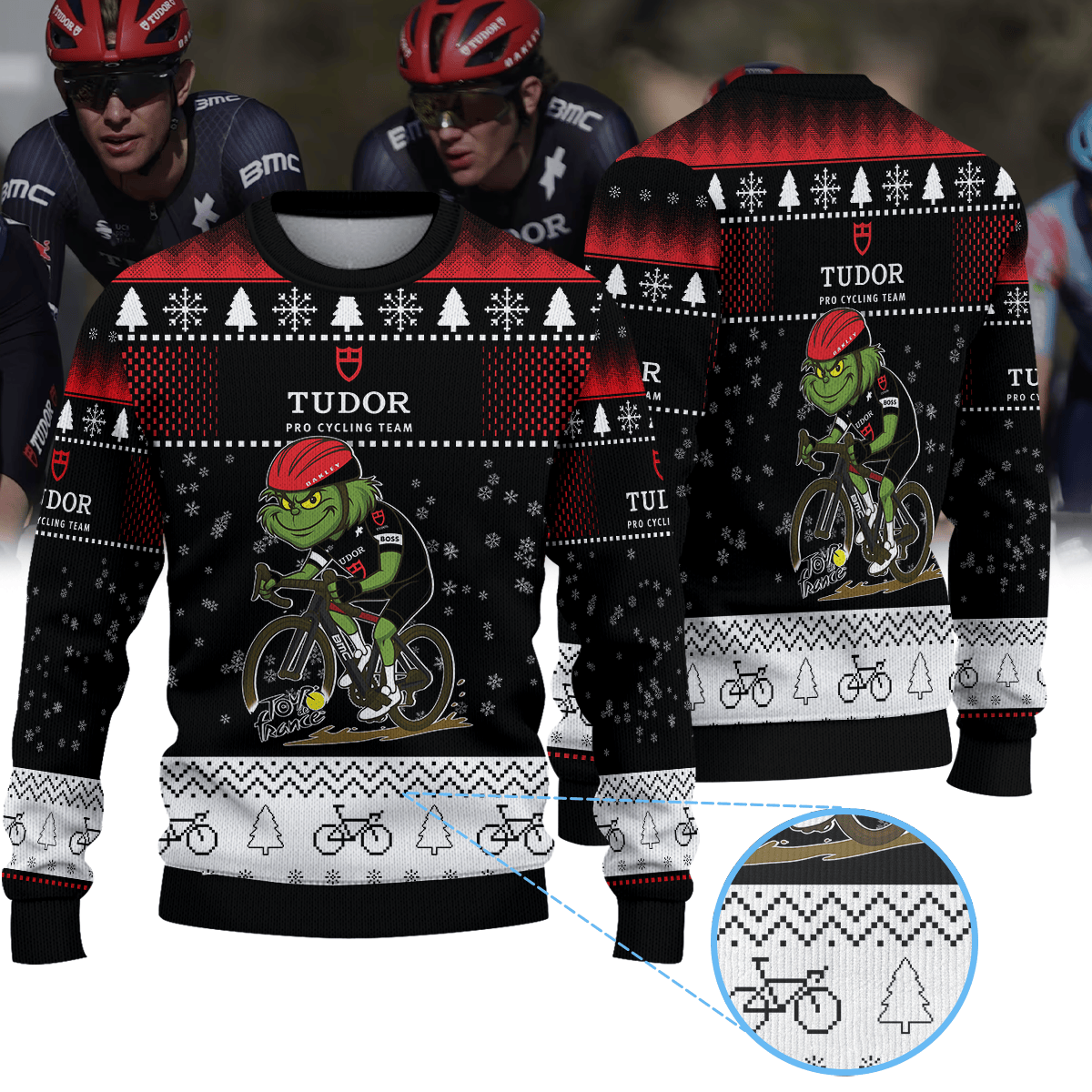 TUDOR PRO CYCLING TEAM × Grinch Christmas Ugly Sweater