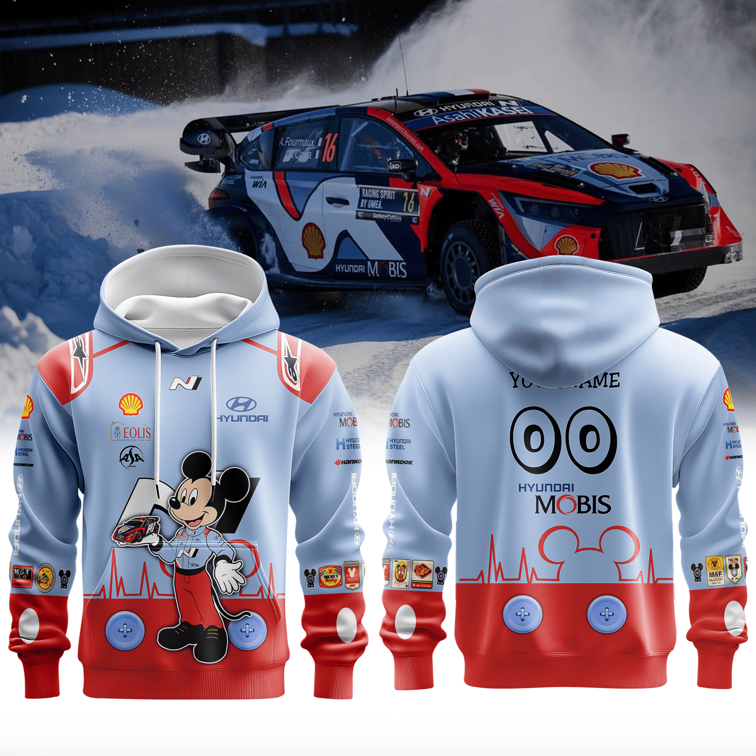 HYUNDAI SHELL MOBIS WORLD RALLY TEAM × Mickey Premium 3D Racing Apparel