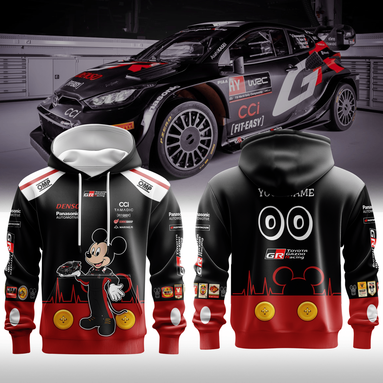 TOYOTA GAZOO RACING WORLD RALLY TEAM II× Mickey Premium 3D Racing Apparel
