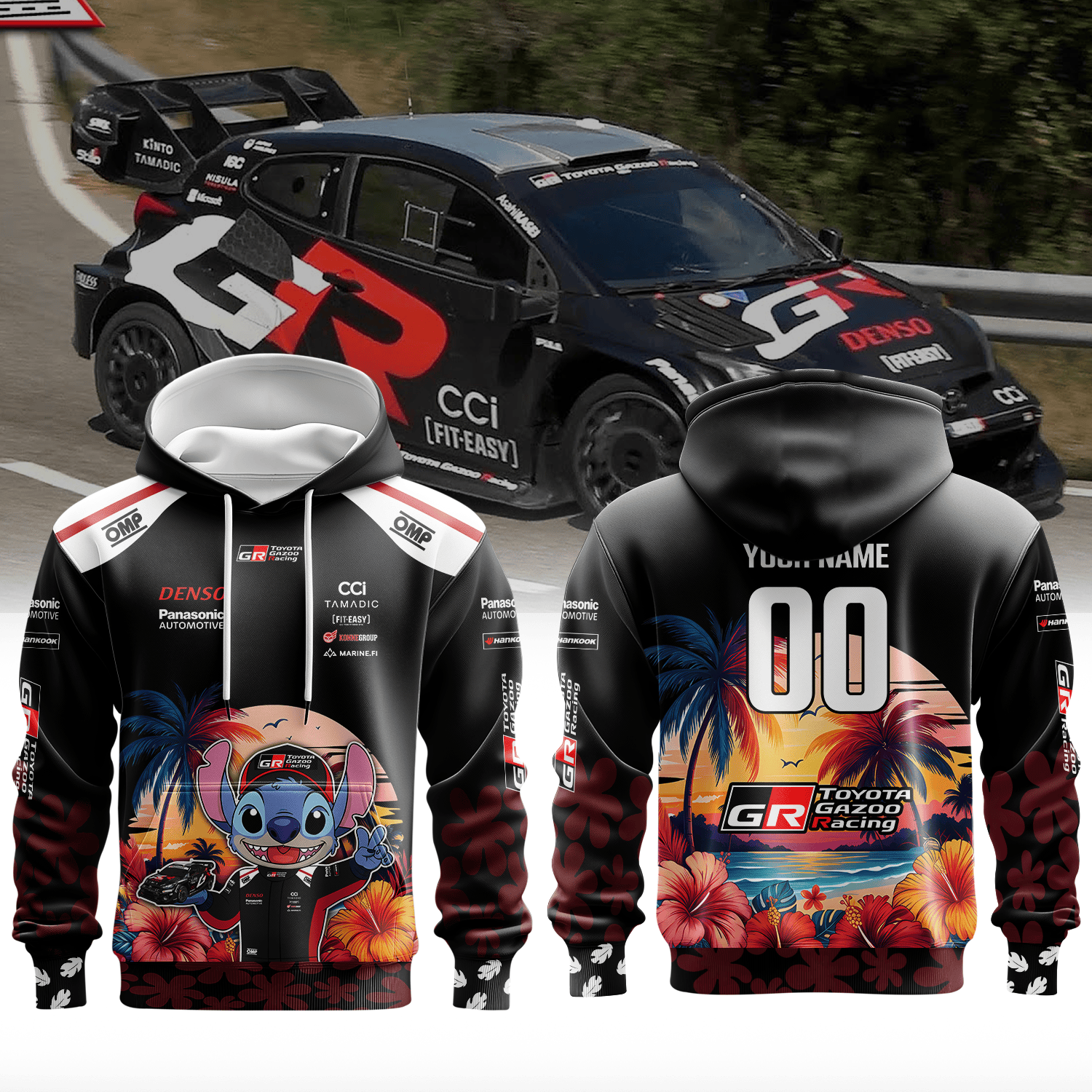 TOYOTA GAZOO RACING WORLD RALLY TEAM II× Stitch Premium 3D Racing Apparel