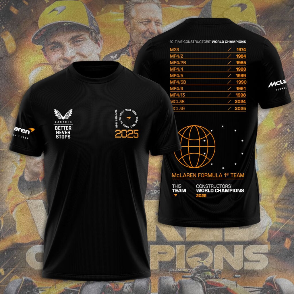 McLaren Formula 1 Team 2025 Constructors’ 10 Times 3D Apparel