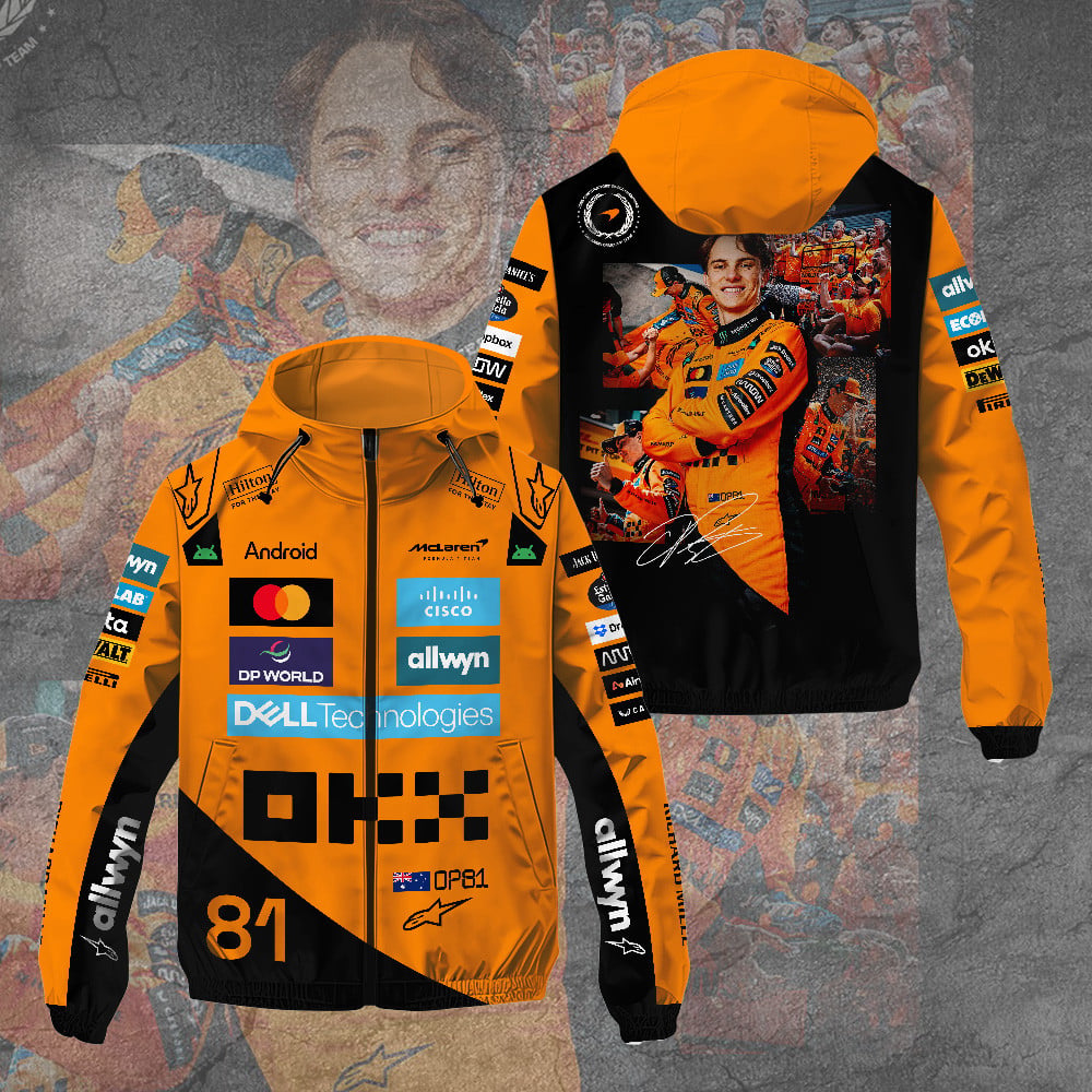 McLaren x Oscar Piastri 2025 3D Windbreaker Jacket