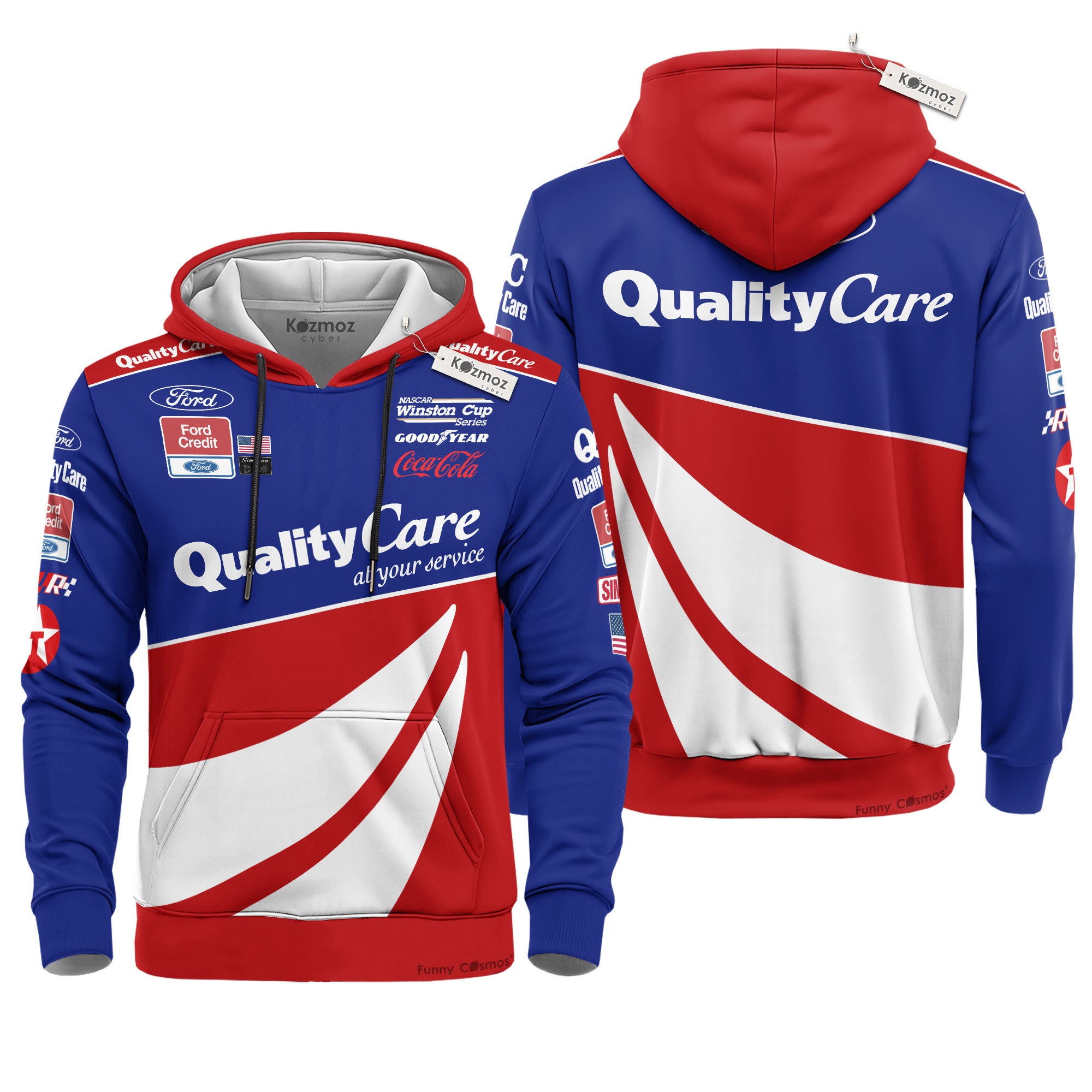 Dale Jarrett NASCAR Hoodie Set Ford Quality Care 1999 Racing Costume Suit