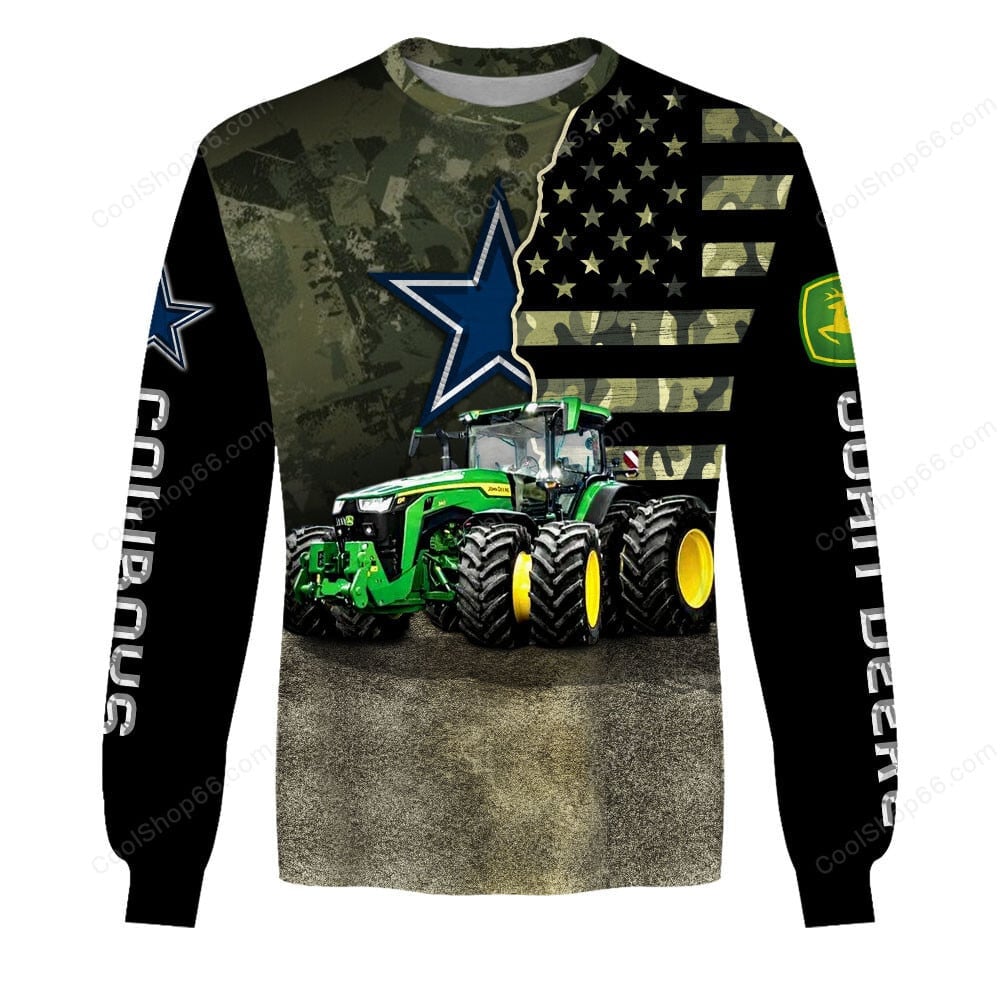 Dallas Cowboys x John Deere Hoodie | Funny Green Character Premium Hoodie