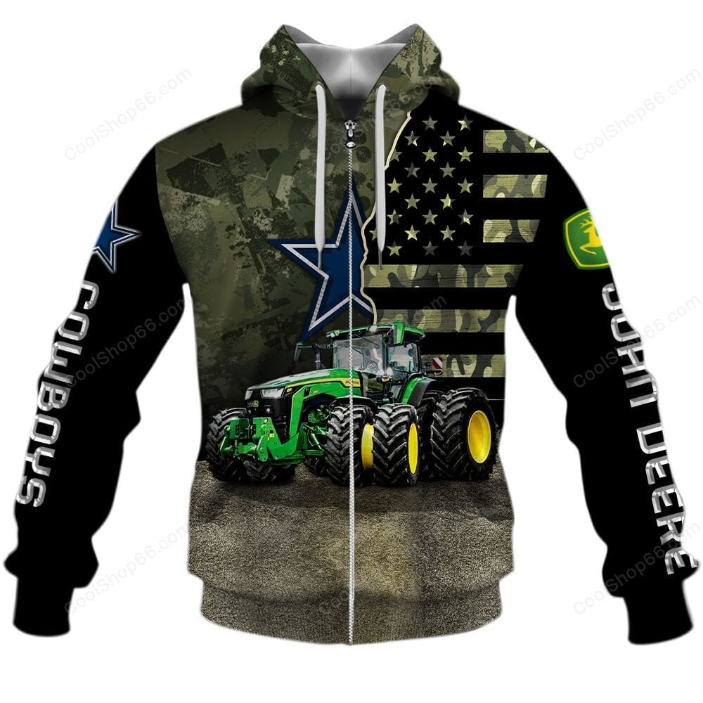 Dallas Cowboys x John Deere Hoodie | Funny Green Character Premium Hoodie