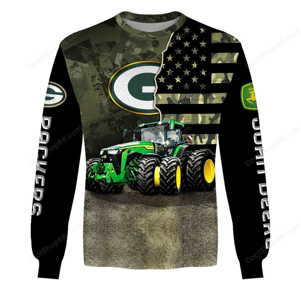 Green Bay Packers x John Deere Hoodie | Funny Green Character Premium Hoodie