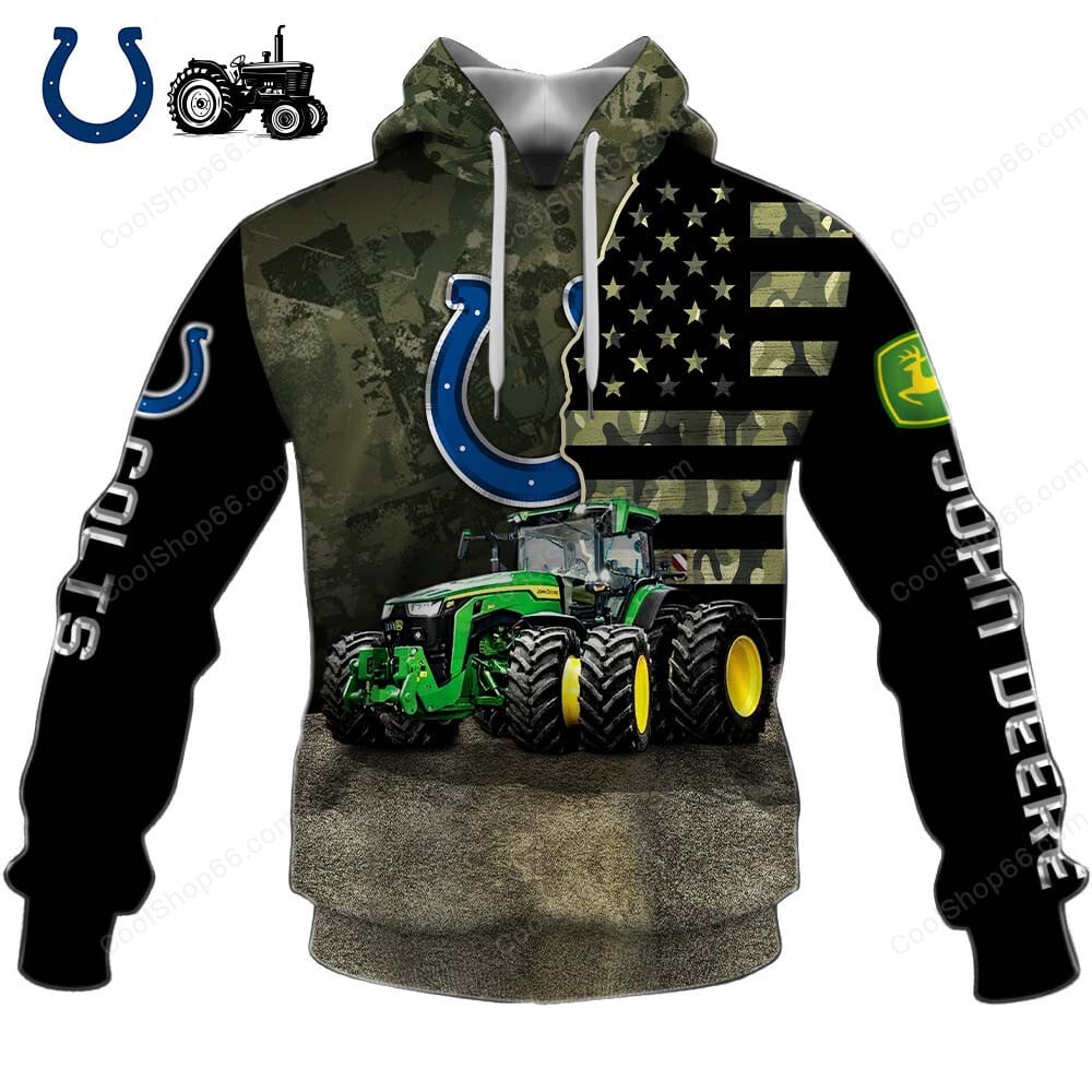 Indianapolis Colts x John Deere Hoodie | Funny Green Character Premium Hoodie