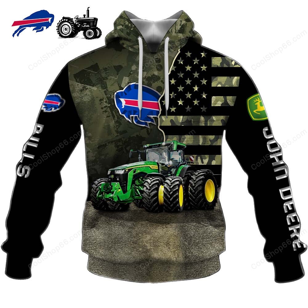 Buffalo Bills x John Deere Hoodie | Funny Green Character Premium Hoodie