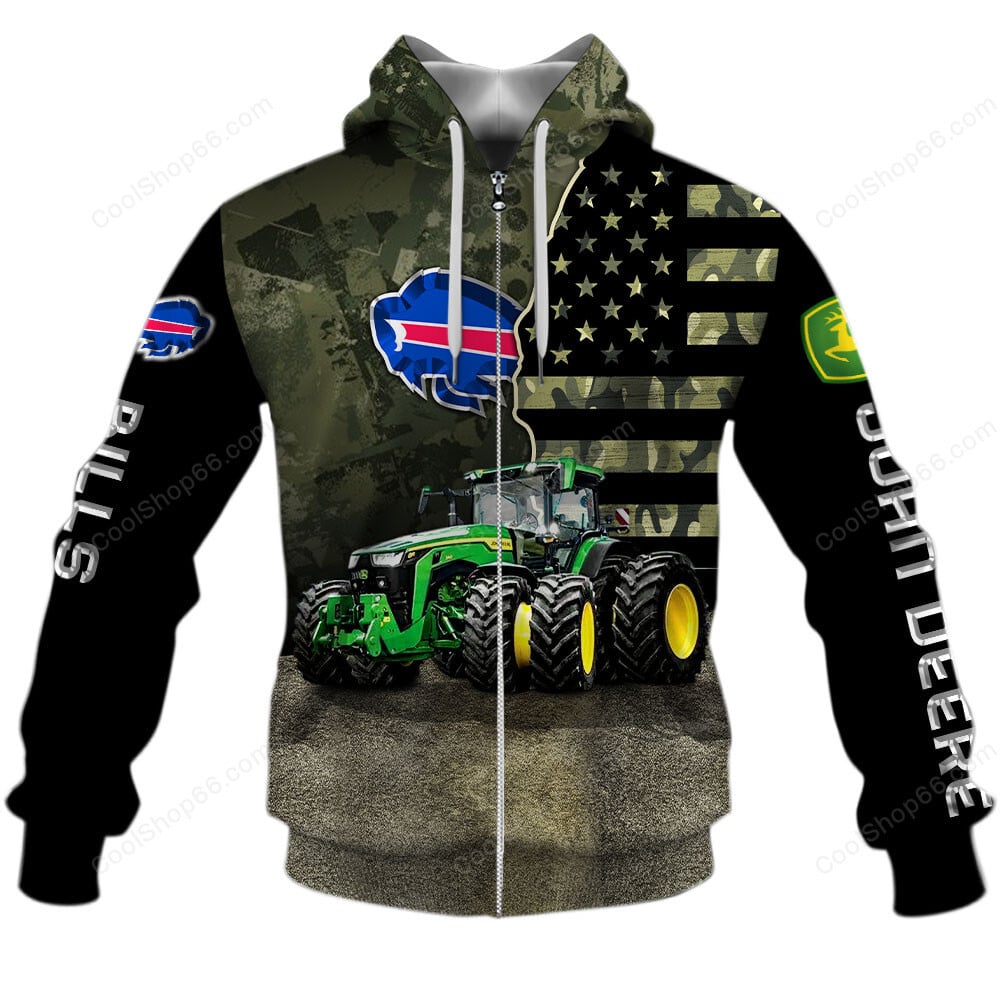 Buffalo Bills x John Deere Hoodie | Funny Green Character Premium Hoodie