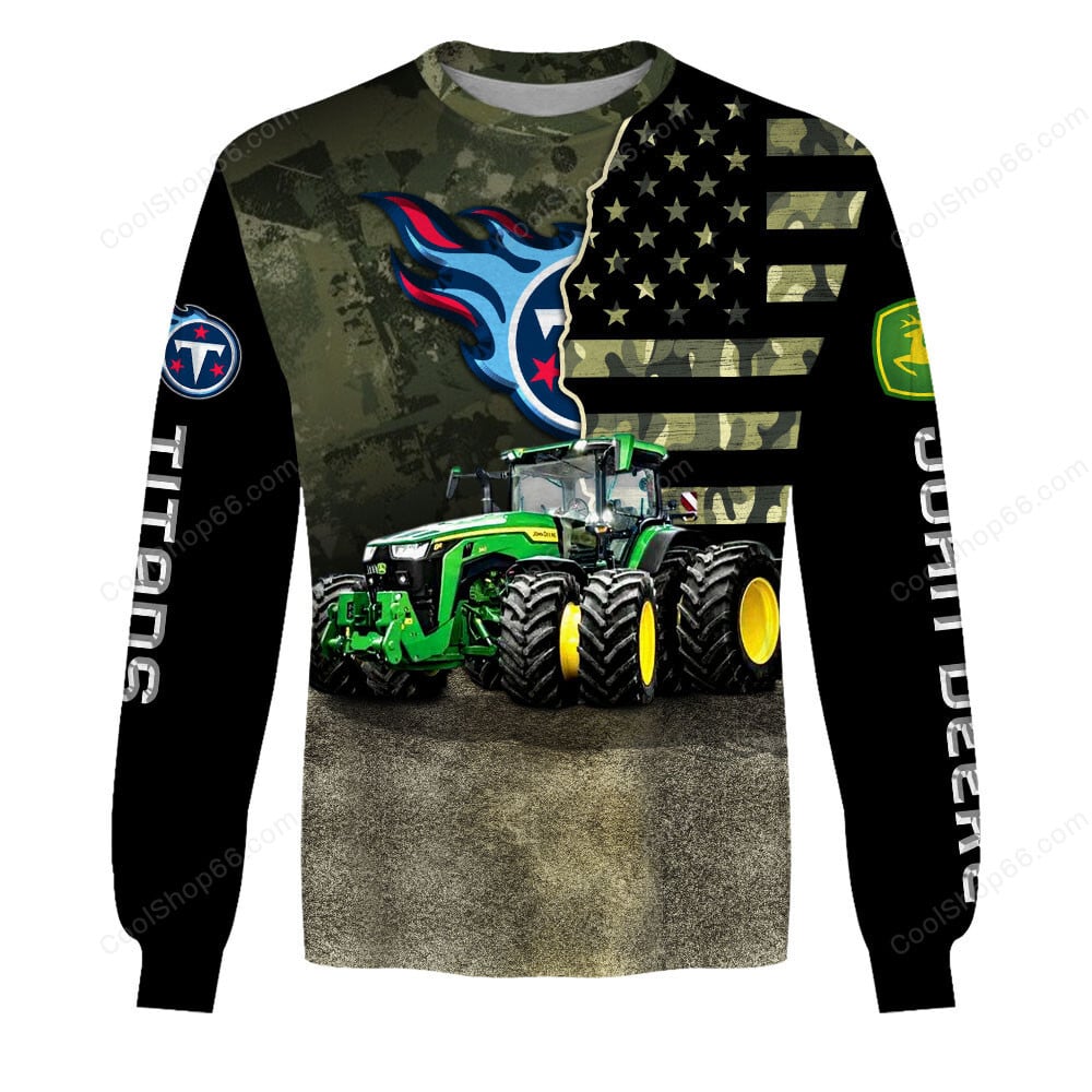 Tennessee Titans x John Deere Hoodie | Funny Green Character Premium Hoodie