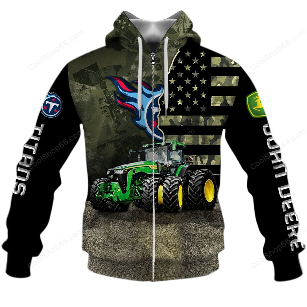 Tennessee Titans x John Deere Hoodie | Funny Green Character Premium Hoodie