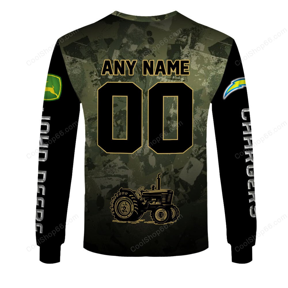 Los Angeles Chargers x John Deere Hoodie | Funny Green Character Premium Hoodie