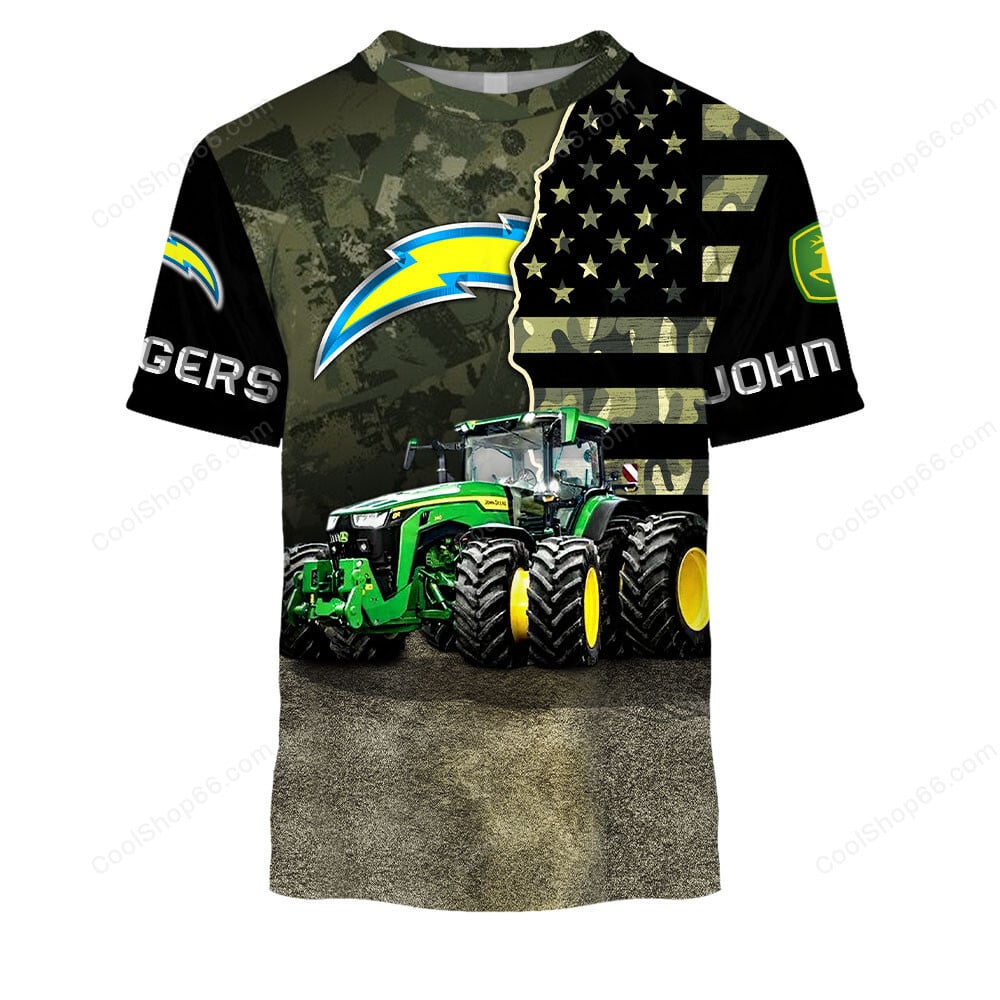 Los Angeles Chargers x John Deere Hoodie | Funny Green Character Premium Hoodie
