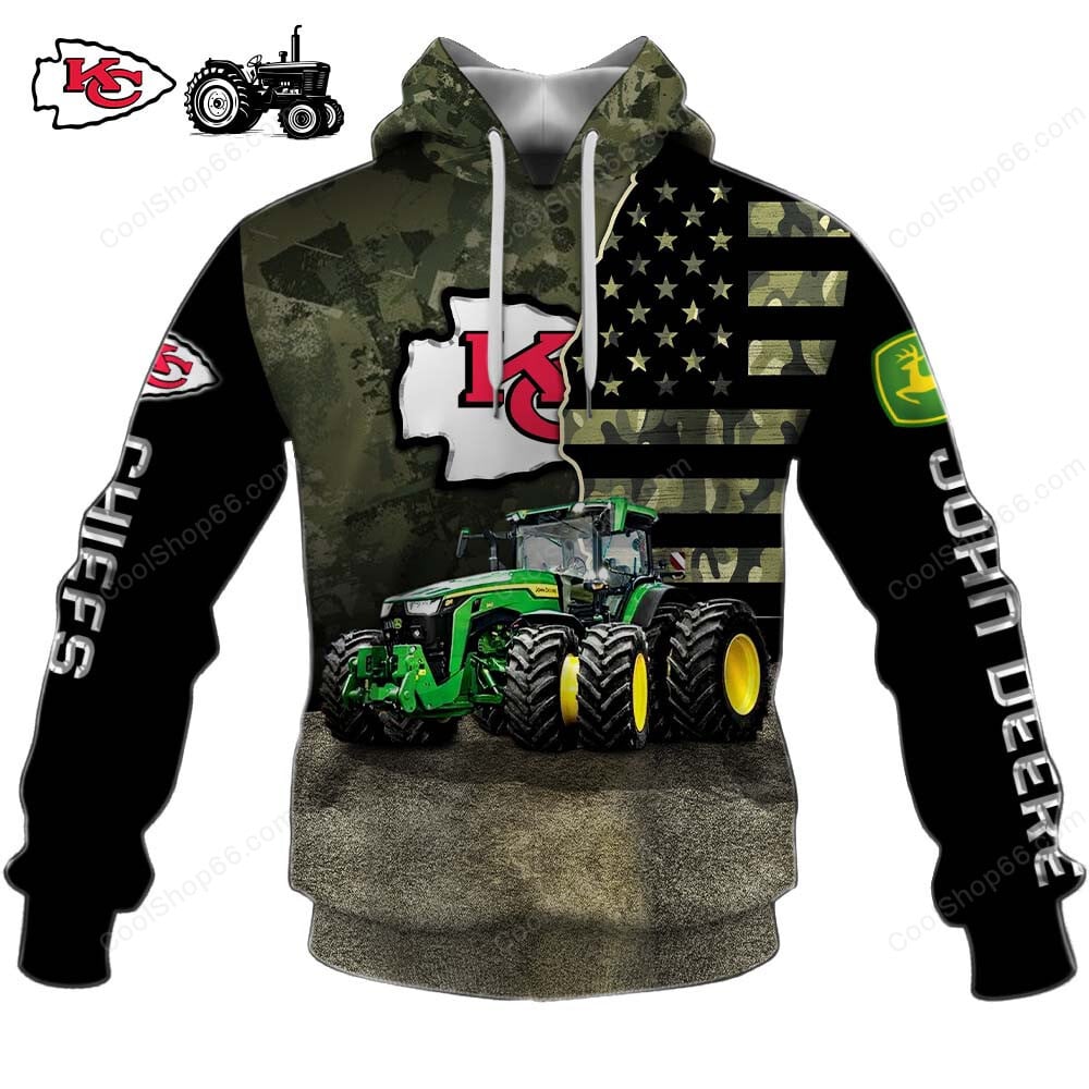 Kansas City Chiefs x John Deere Hoodie | Funny Green Character Premium Hoodie