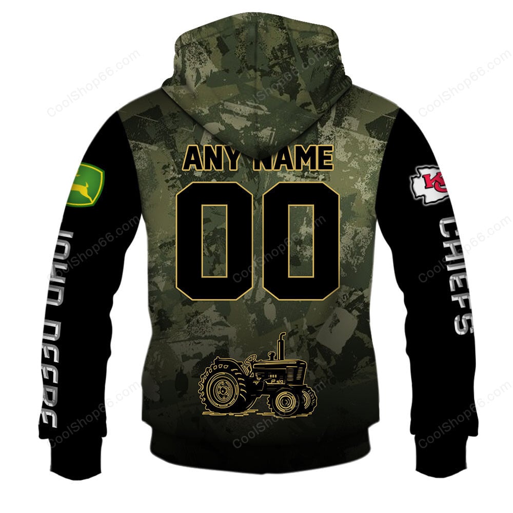 Kansas City Chiefs x John Deere Hoodie | Funny Green Character Premium Hoodie