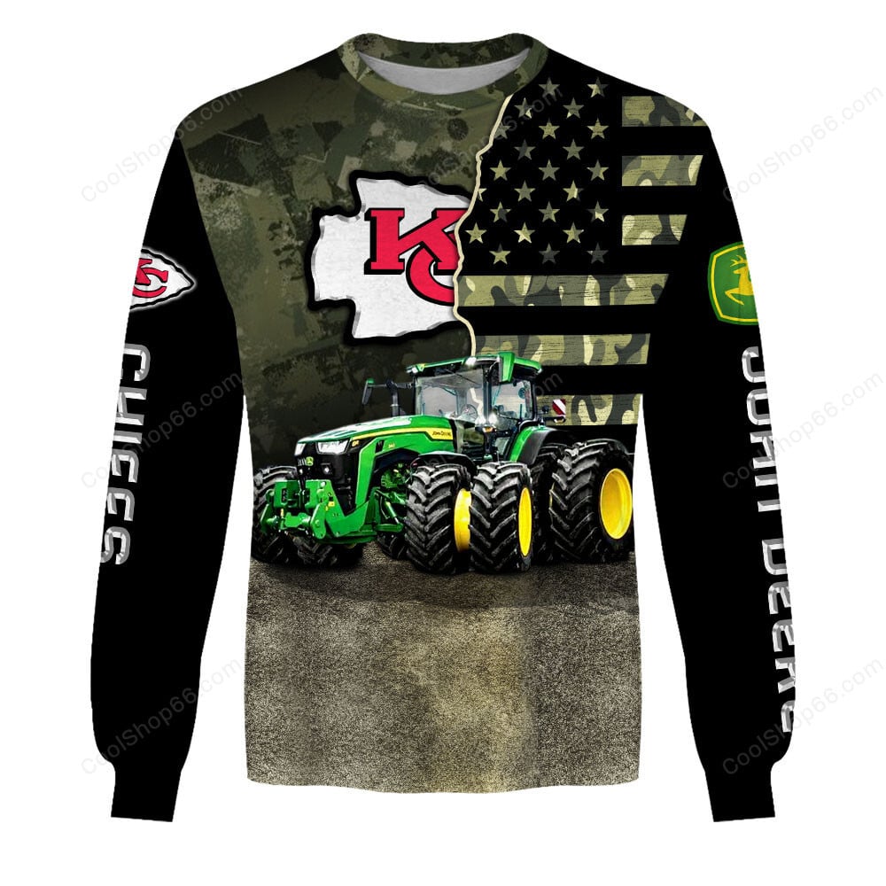 Kansas City Chiefs x John Deere Hoodie | Funny Green Character Premium Hoodie