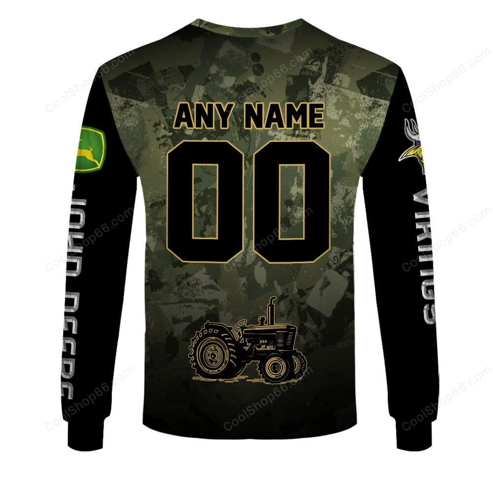 Minnesota Vikings x John Deere Hoodie | Funny Green Character Premium Hoodie