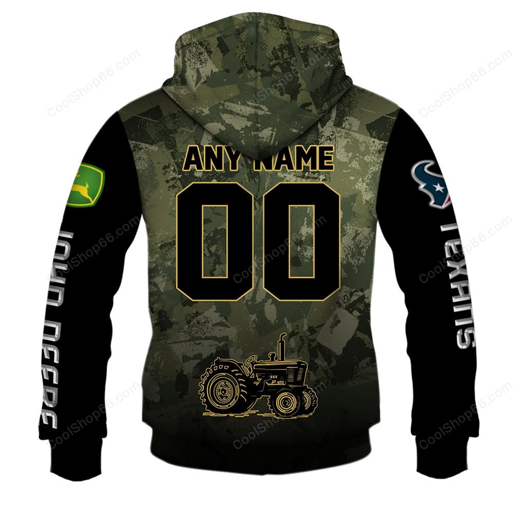 Houston Texans x John Deere Hoodie | Funny Green Character Premium Hoodie